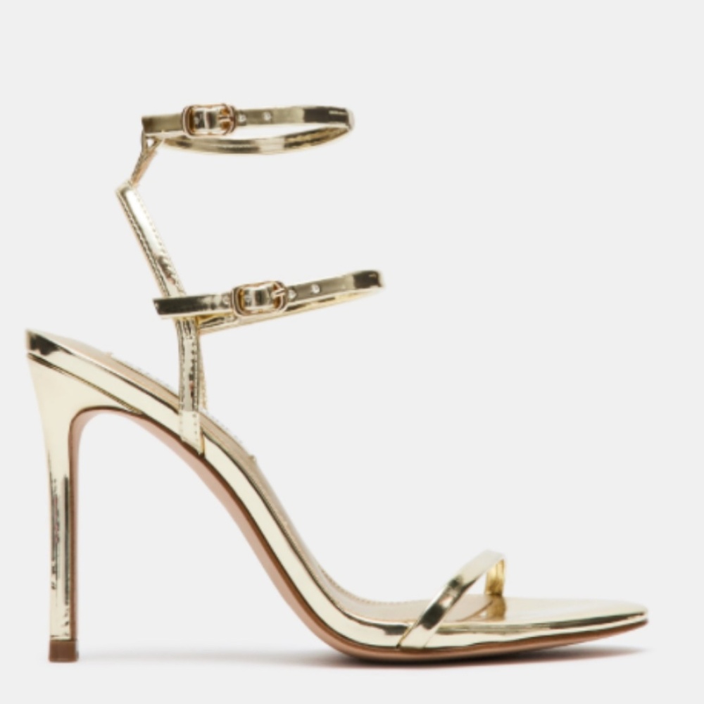 Steve Madden Metallic Gold Strappy Stiletto Sandals